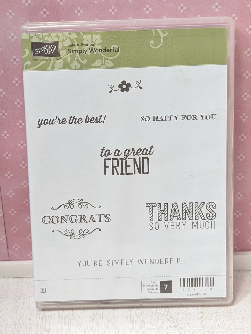 Stampin Up Stamp Set SIMPLY WONDERFUL Retired Sets 7 pieces